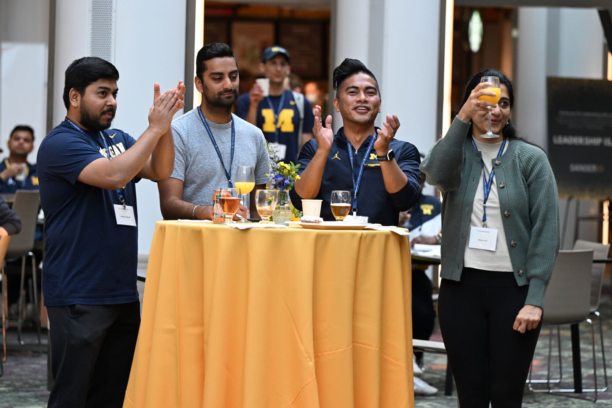 A student addresses the crowd at the 2020 Story Lab Showcase