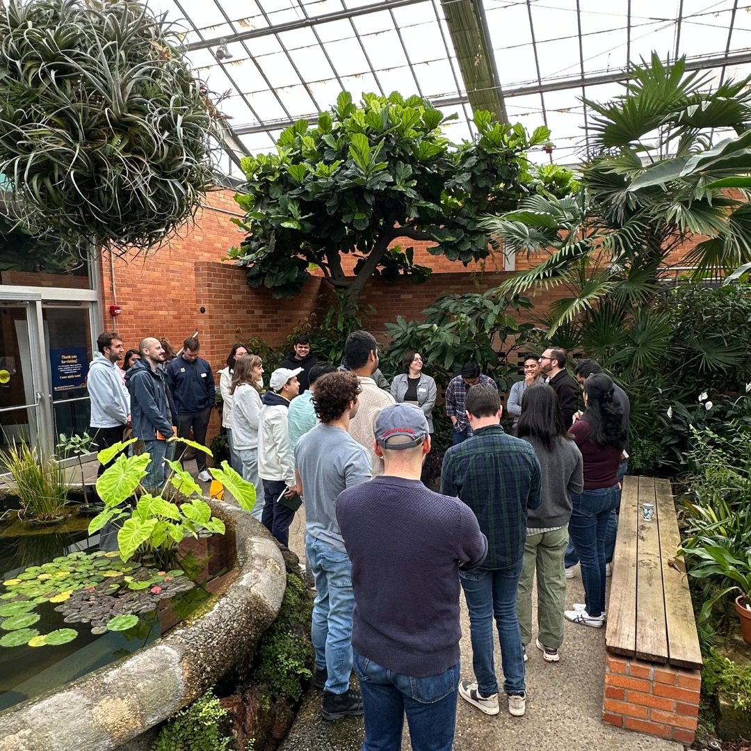 Students in botanical gardens